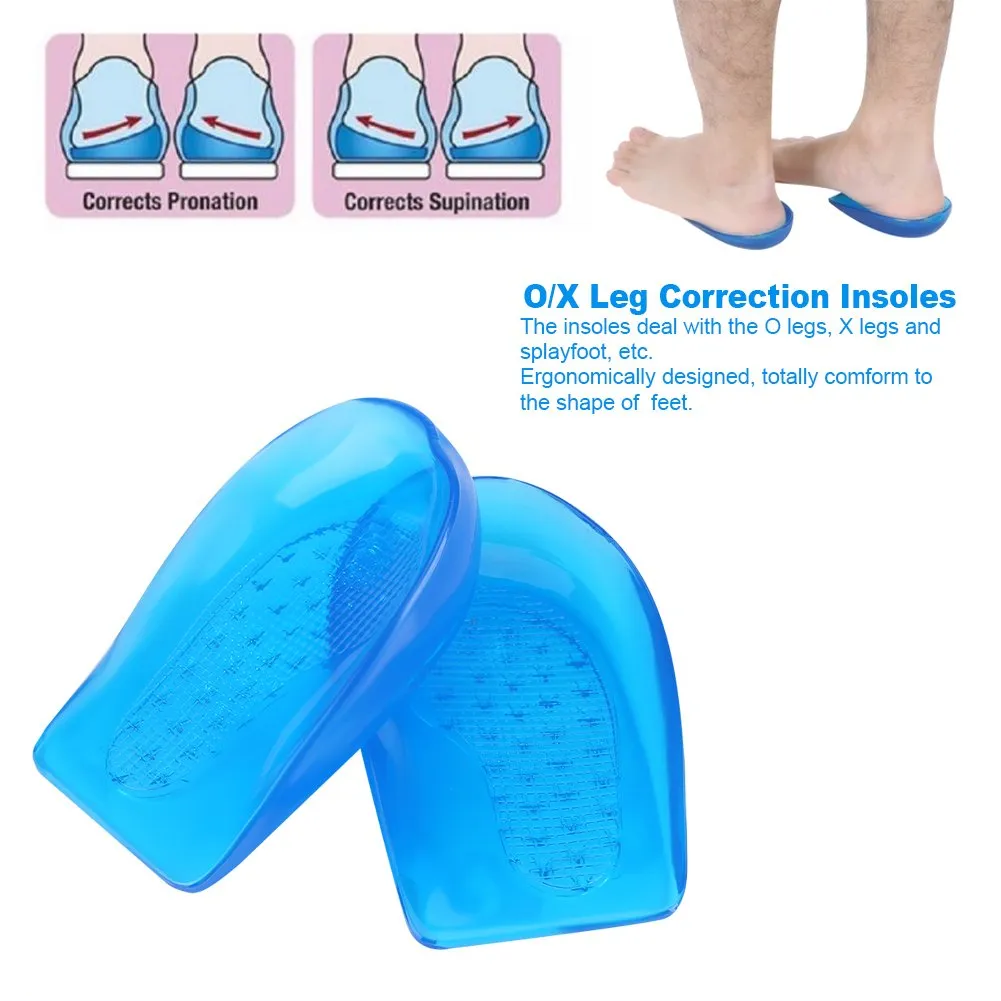 1 Pair O/X Leg Correction Insoles Foot Alignment Silicone Gel Foot Orthotic Arch Support Shoes Insert Pads Heel Cup for Foot Correction L41-46