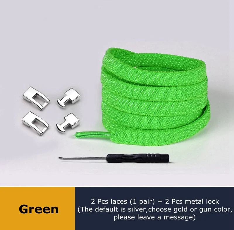 1 Second Quick Elastic Shoelaces Flat Shoe laces No Tie