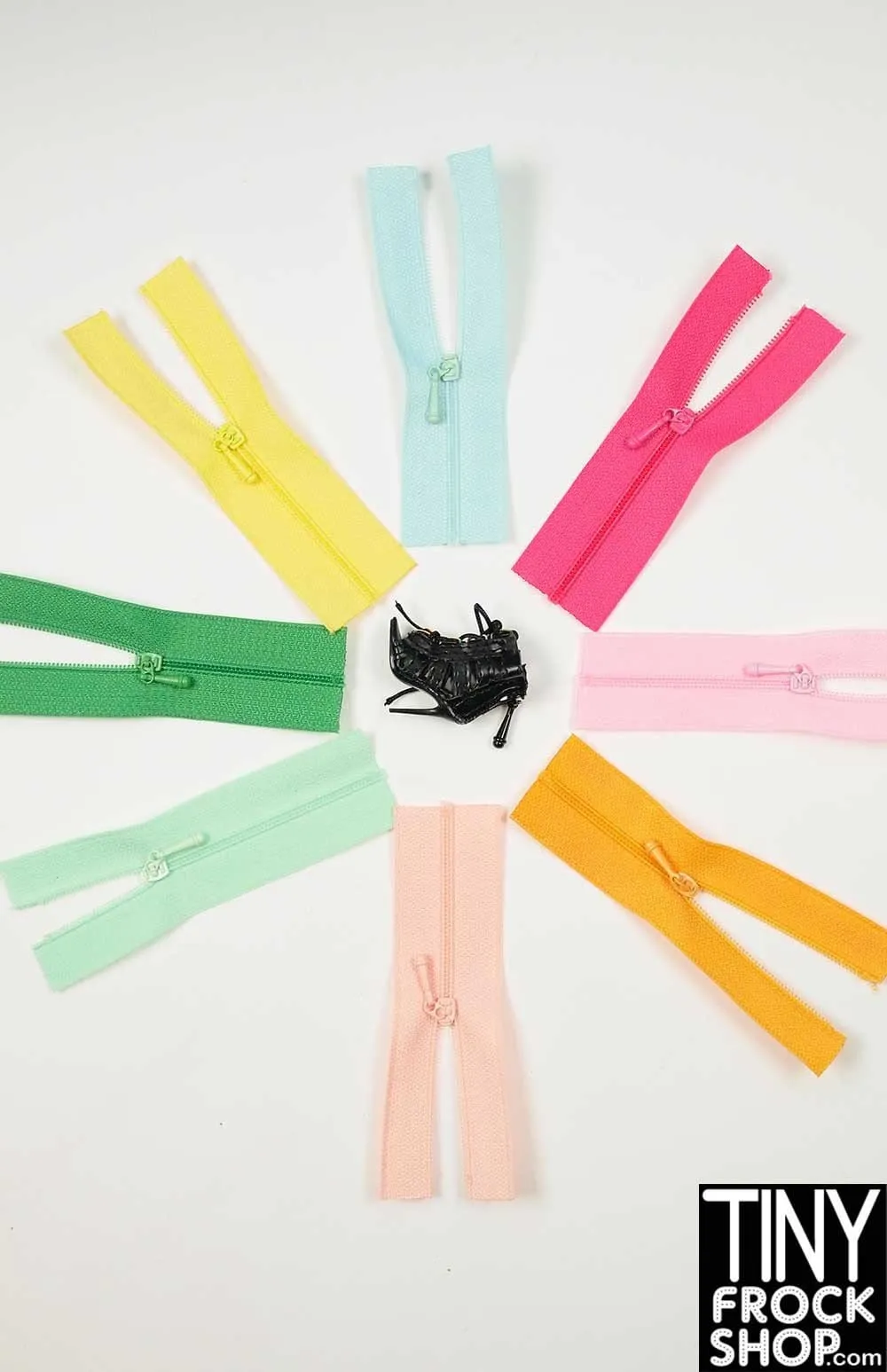 12" Fashion Doll High Quality Tiny Close Ended Nylon Doll Zippers - Size 0