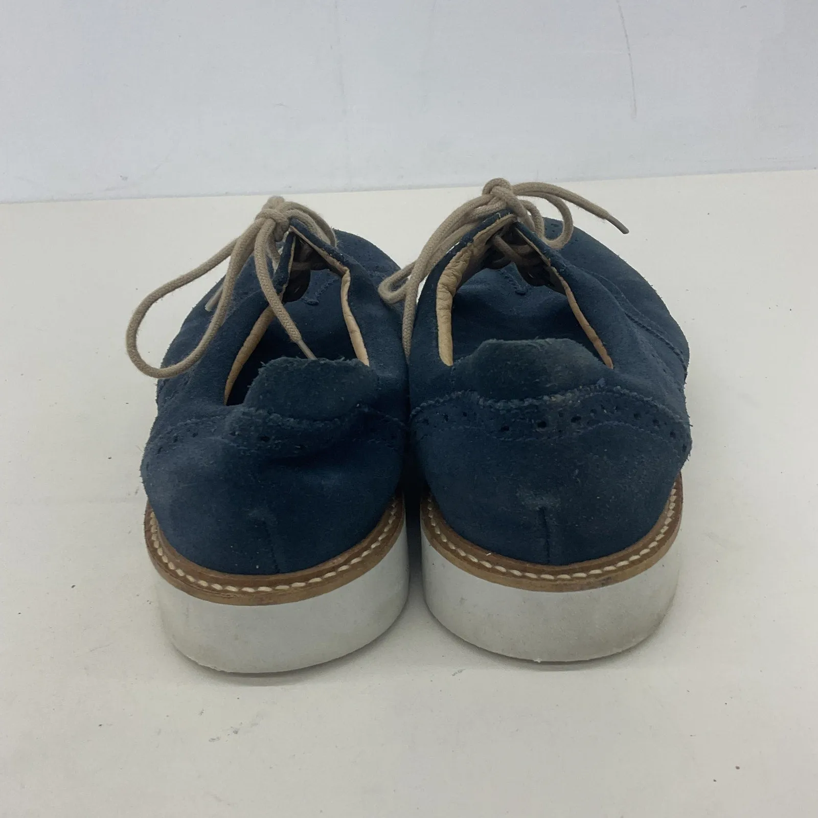 1901 Blue Suede Brogue Men's Dress Shoes Size 10 Preowned