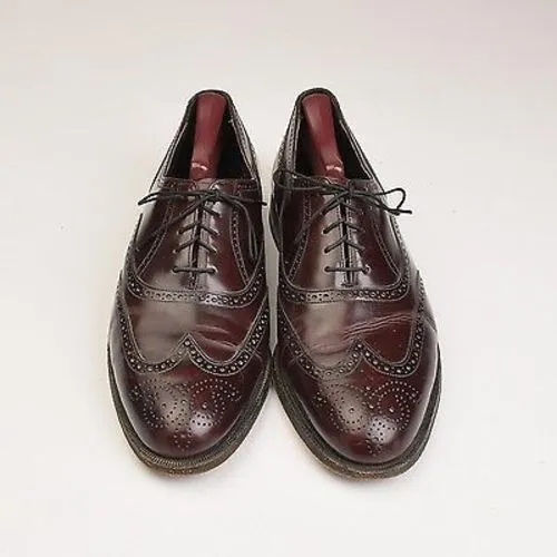 1980s Mens Leather Wingtip Oxford Shoes