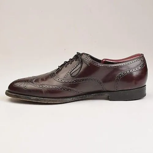 1980s Mens Leather Wingtip Oxford Shoes