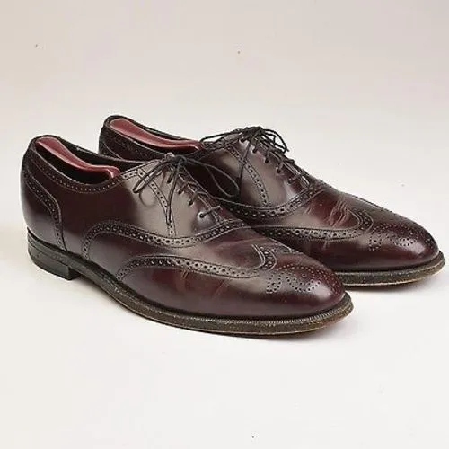 1980s Mens Leather Wingtip Oxford Shoes