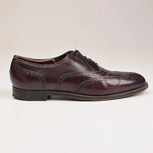 1980s Mens Leather Wingtip Oxford Shoes