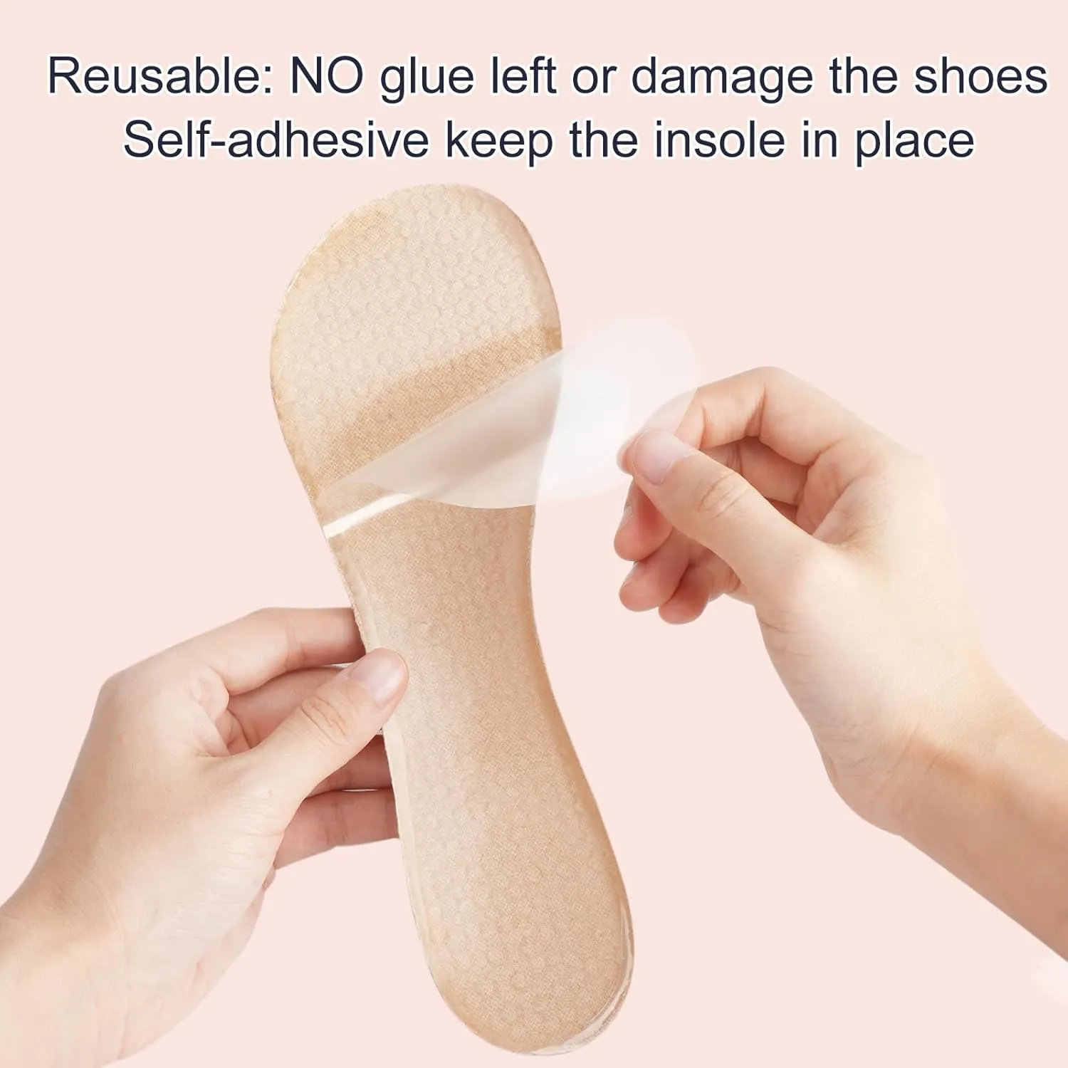 2 Pairs Gel Cushion High Heel Inserts, Self-Adhesive Sandal Inserts Insoles Women, New Anti Slip Design, 3/4 Invisible Dress Shoe Inserts, Shock Absorption Pain Relief, 2 Beige Women 5-8