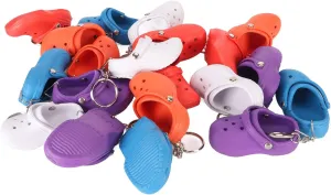 20 Pcs Slipper Keychains,Croc Keychain Cute Silicone Shoe Keyrings,Gloglow Mini Croc Keychain for Handbags, Walls, Doors, Bags, and Backpacks, Valentine's Day, Anniversary,