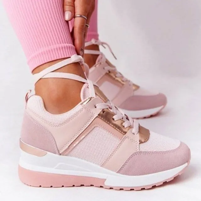 2023 VULCANIZED WEES HOLLOW BREATHABLE MESH CASUAL WOMEN SLIP ON LACE-UP LOAFERS NEW SNEAKERS