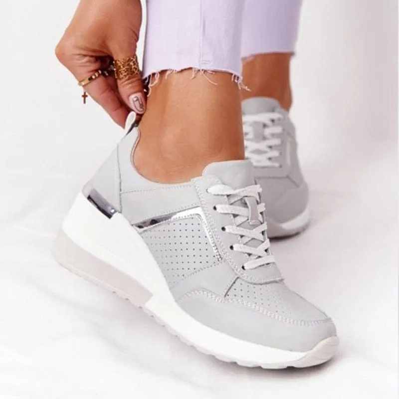 2023 VULCANIZED WEES HOLLOW BREATHABLE MESH CASUAL WOMEN SLIP ON LACE-UP LOAFERS NEW SNEAKERS