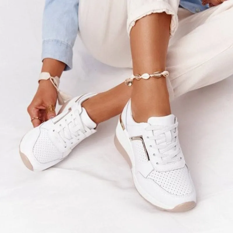2023 VULCANIZED WEES HOLLOW BREATHABLE MESH CASUAL WOMEN SLIP ON LACE-UP LOAFERS NEW SNEAKERS