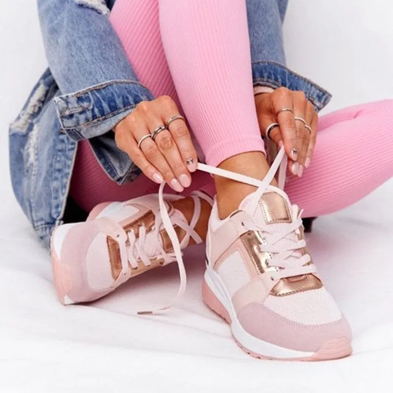 2023 VULCANIZED WEES HOLLOW BREATHABLE MESH CASUAL WOMEN SLIP ON LACE-UP LOAFERS NEW SNEAKERS