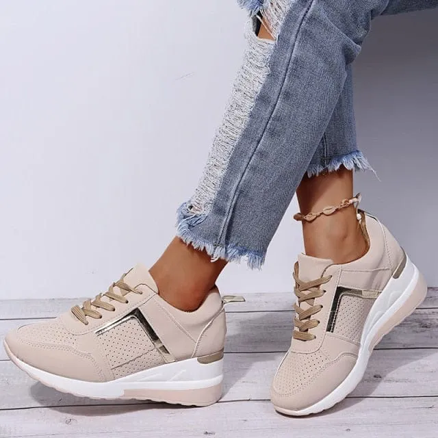 2023 VULCANIZED WEES HOLLOW BREATHABLE MESH CASUAL WOMEN SLIP ON LACE-UP LOAFERS NEW SNEAKERS