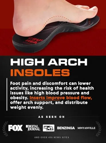 (220 lbs) Plantar Fasciitis Strong Arch Support Insoles Inserts Men Women - Orthotic Insoles High Arch for Arch Pain - Work Boot Shoe Insole - Heavy Duty Support Pain Relief (L, Black)
