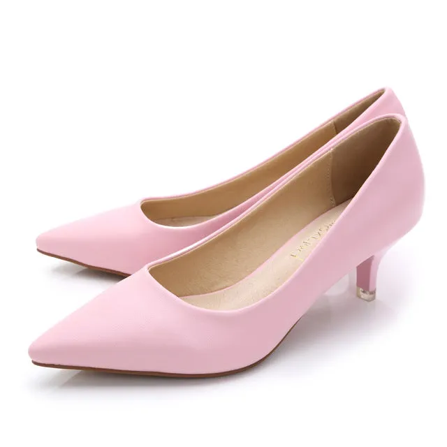 34-43 Woman Shoes Genuine Leather inside Low Heels Women Pumps Stiletto Women's Work shoe Pointed Toe Wedding Shoes
