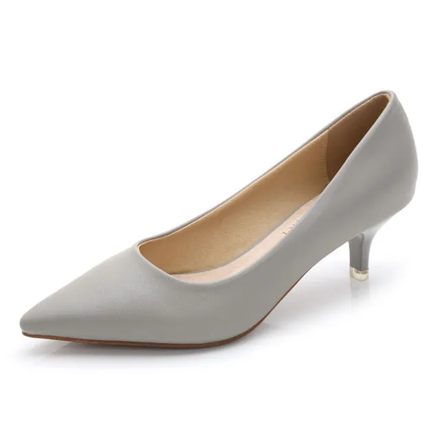 34-43 Woman Shoes Genuine Leather inside Low Heels Women Pumps Stiletto Women's Work shoe Pointed Toe Wedding Shoes