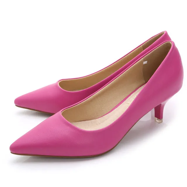 34-43 Woman Shoes Genuine Leather inside Low Heels Women Pumps Stiletto Women's Work shoe Pointed Toe Wedding Shoes