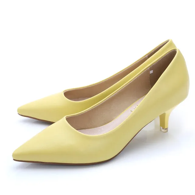 34-43 Woman Shoes Genuine Leather inside Low Heels Women Pumps Stiletto Women's Work shoe Pointed Toe Wedding Shoes