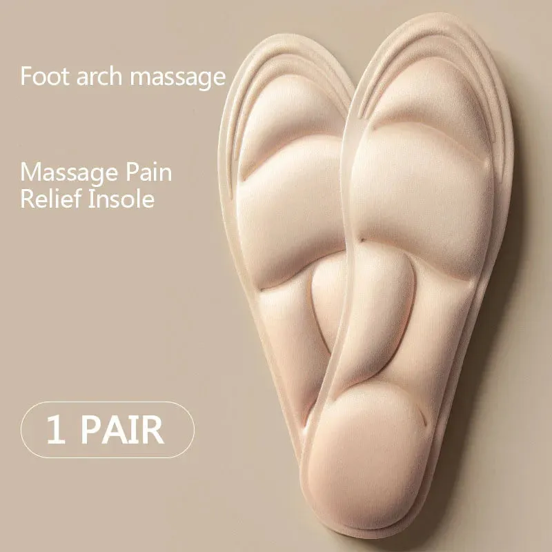 5D Memory Foam Massage Insoles – Breathable Cushion Orthopedic Shoe Soles for Running & Sports