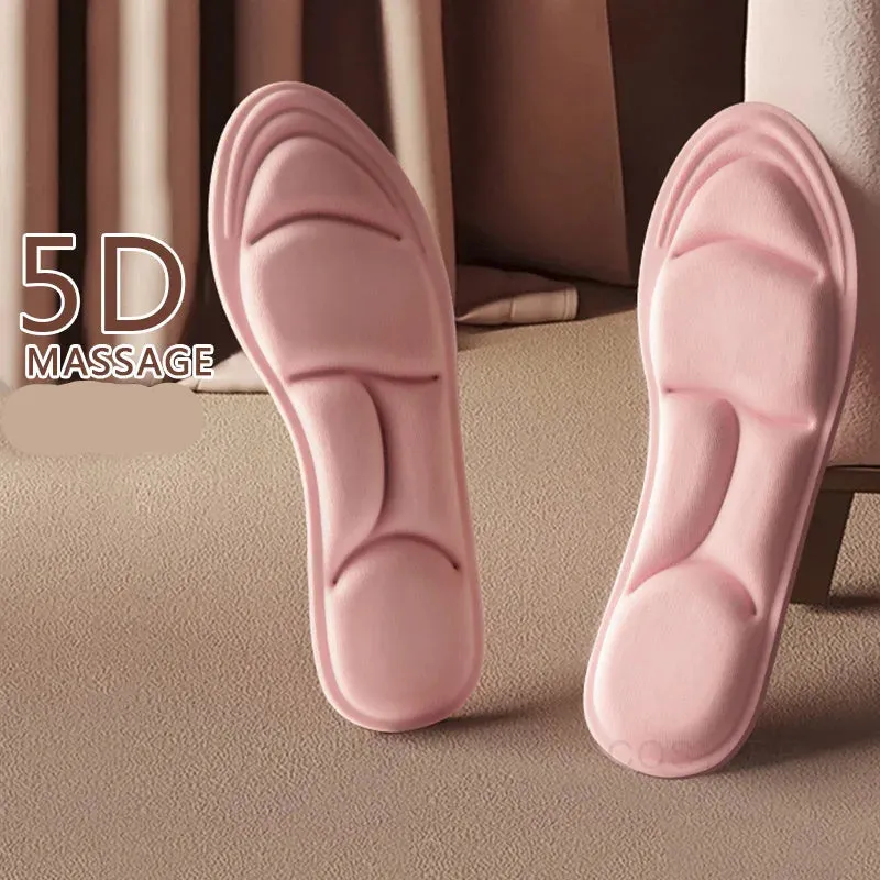 5D Memory Foam Massage Insoles – Breathable Cushion Orthopedic Shoe Soles for Running & Sports