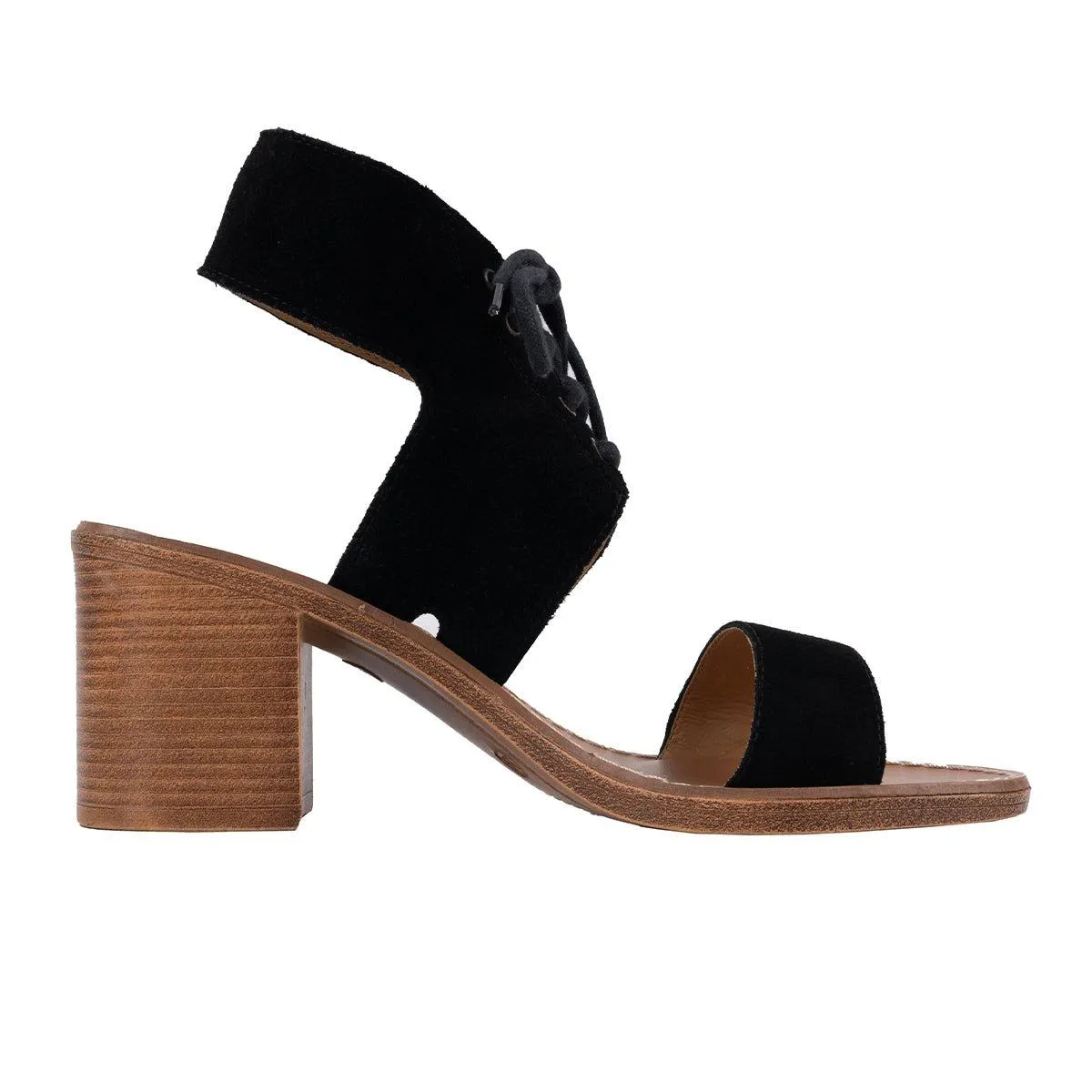 5Th Avenue High-Heel Shoes Suede Leather Black Colour For Women