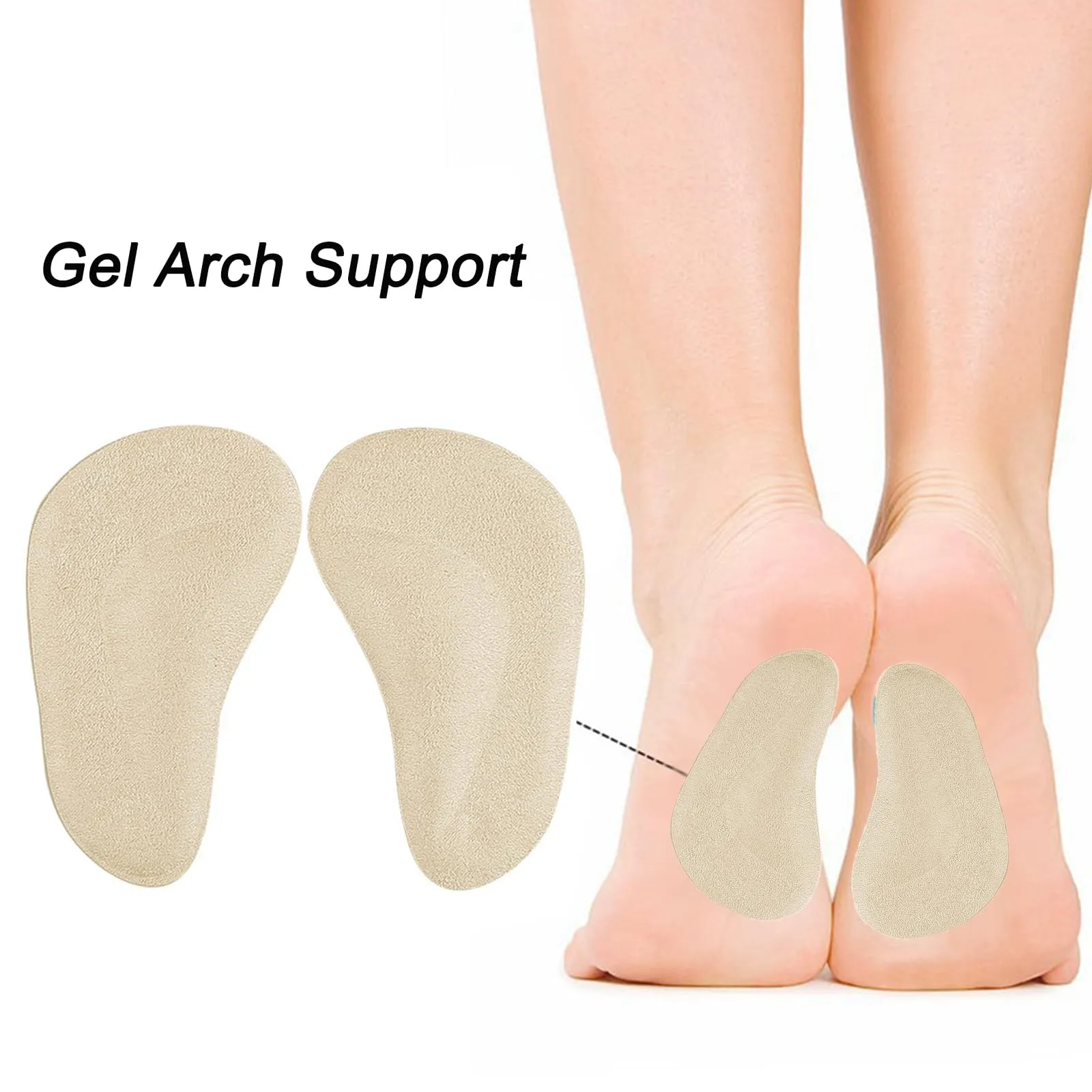 6 pairs of arch pads, gel arch support insoles, flat foot insoles, high arch orthopedic insoles, silicone foot insoles insoles for foot pressure and foot pain relief