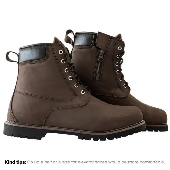 7 CM/2.76 Inches CMR CHAMARIPA Handcrafted Motorcycle Tall Boots - Premium Brown Leather Outdoor Riding Boots