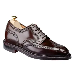 7CM/2.76 Inches CMR CHAMARIPA Sophisticated Burgundy Shell Cordovan Full Brogue Derby Shoes