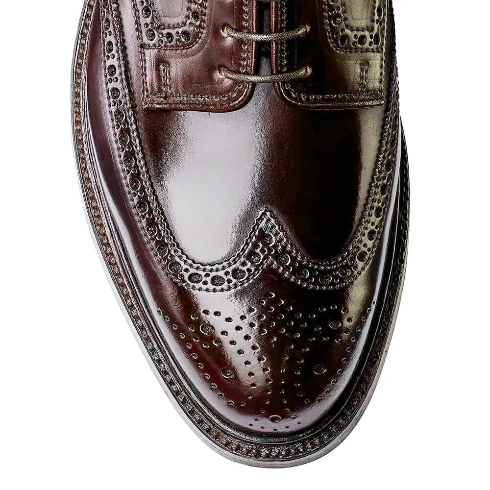 7CM/2.76 Inches CMR CHAMARIPA Sophisticated Burgundy Shell Cordovan Full Brogue Derby Shoes