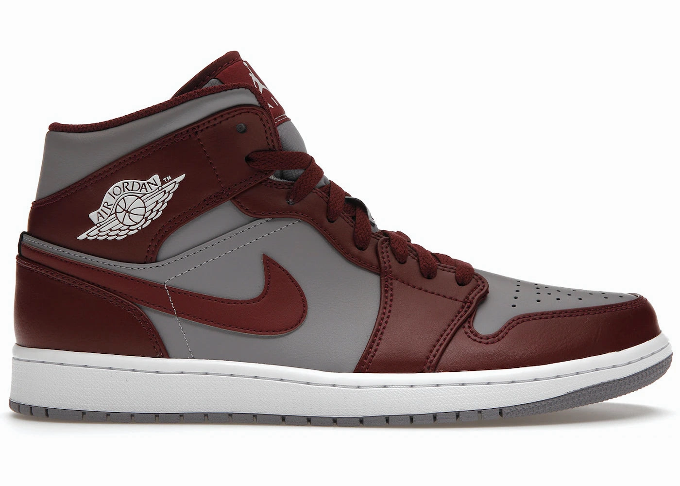 Jordan 1 Mid Cherrywood Red perforated panels All Day Comfort Technology