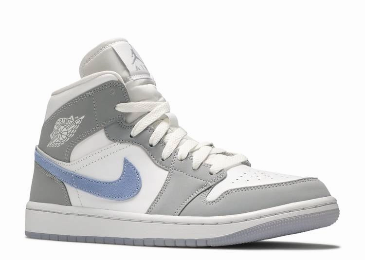 Supportive touch Shock Diffusing Midsole Jordan 1 Mid Wolf Grey Aluminum (W)