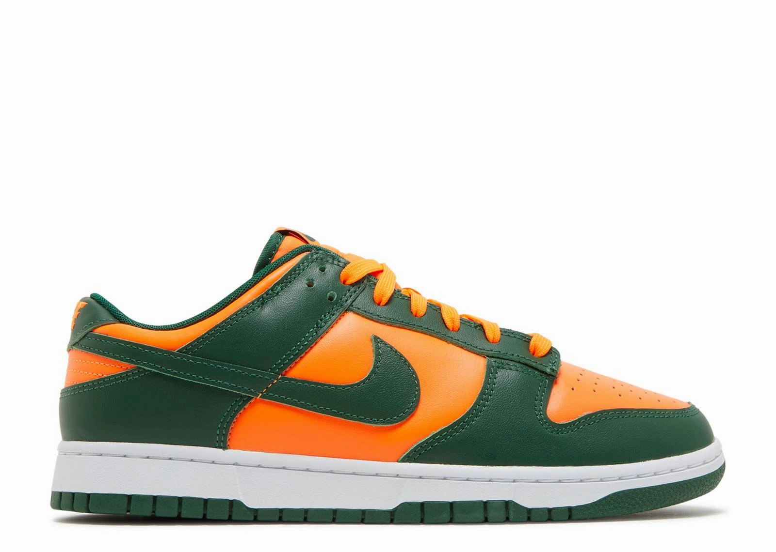 park running shoe setting Nike Dunk Low Miami Hurricanes
