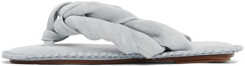 Acne Studios Blue Suede Blank Stitch Sandals