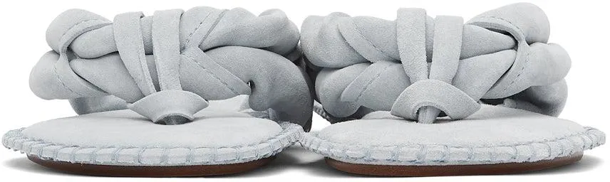 Acne Studios Blue Suede Blank Stitch Sandals