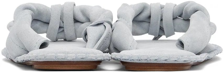 Acne Studios Blue Suede Blank Stitch Sandals