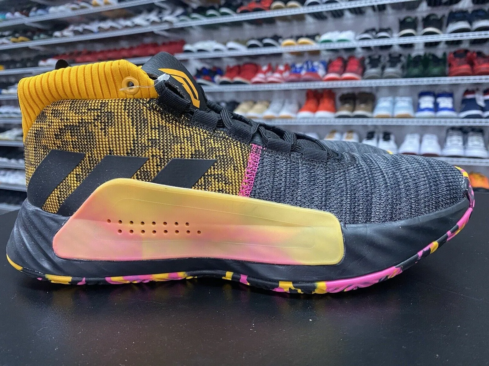 ADIDAS Dame 5 Asia Tour Men's SIZE 9 Basketball Sneakers EF9367 Black Pink Yellow