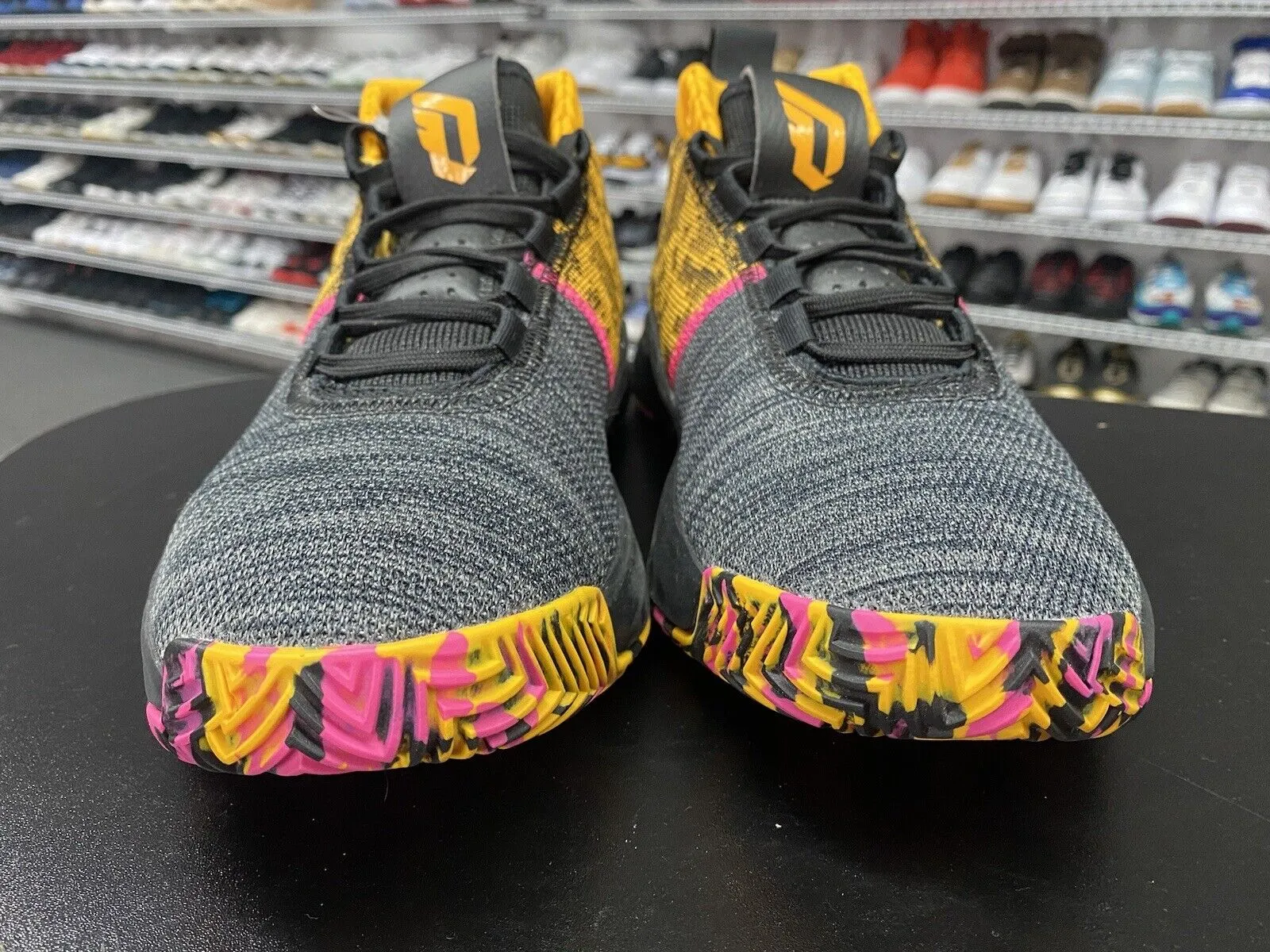 ADIDAS Dame 5 Asia Tour Men's SIZE 9 Basketball Sneakers EF9367 Black Pink Yellow
