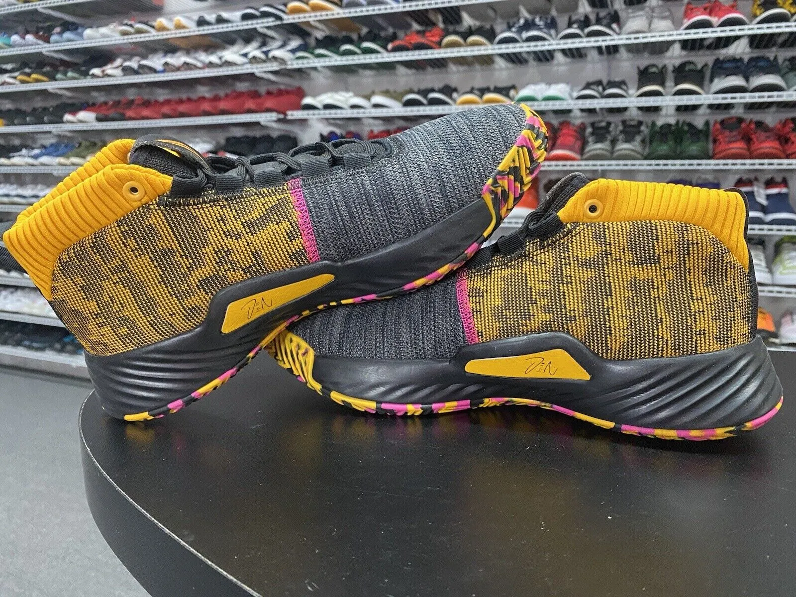 ADIDAS Dame 5 Asia Tour Men's SIZE 9 Basketball Sneakers EF9367 Black Pink Yellow