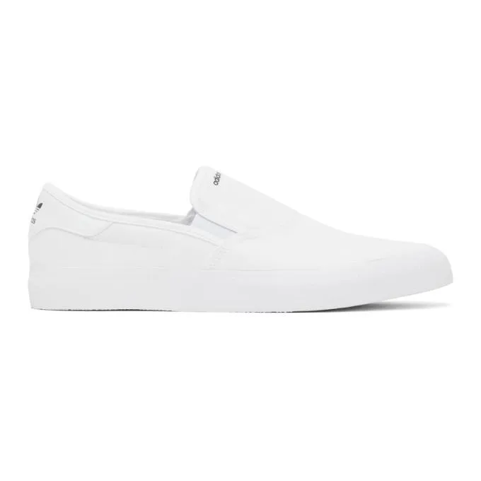adidas Originals White 3MC Slip-On Sneakers