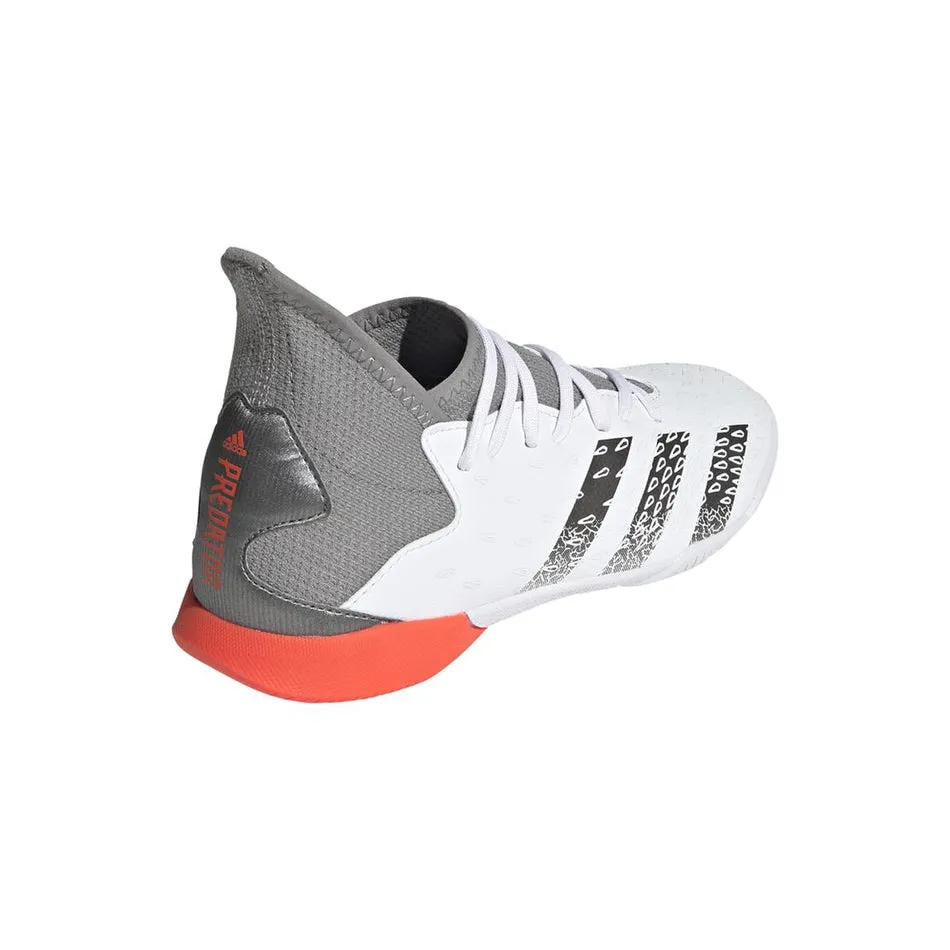 adidas Predator Freak .3 Junior IN Indoor Soccer Shoe - Cloud White/Iron Metallic/Solar Red