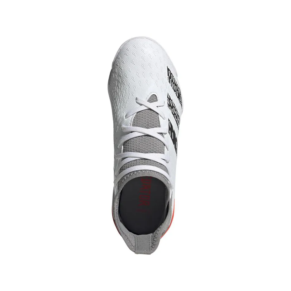 adidas Predator Freak .3 Junior IN Indoor Soccer Shoe - Cloud White/Iron Metallic/Solar Red