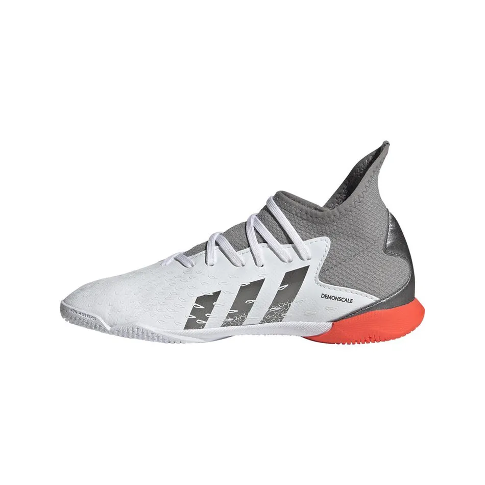 adidas Predator Freak .3 Junior IN Indoor Soccer Shoe - Cloud White/Iron Metallic/Solar Red