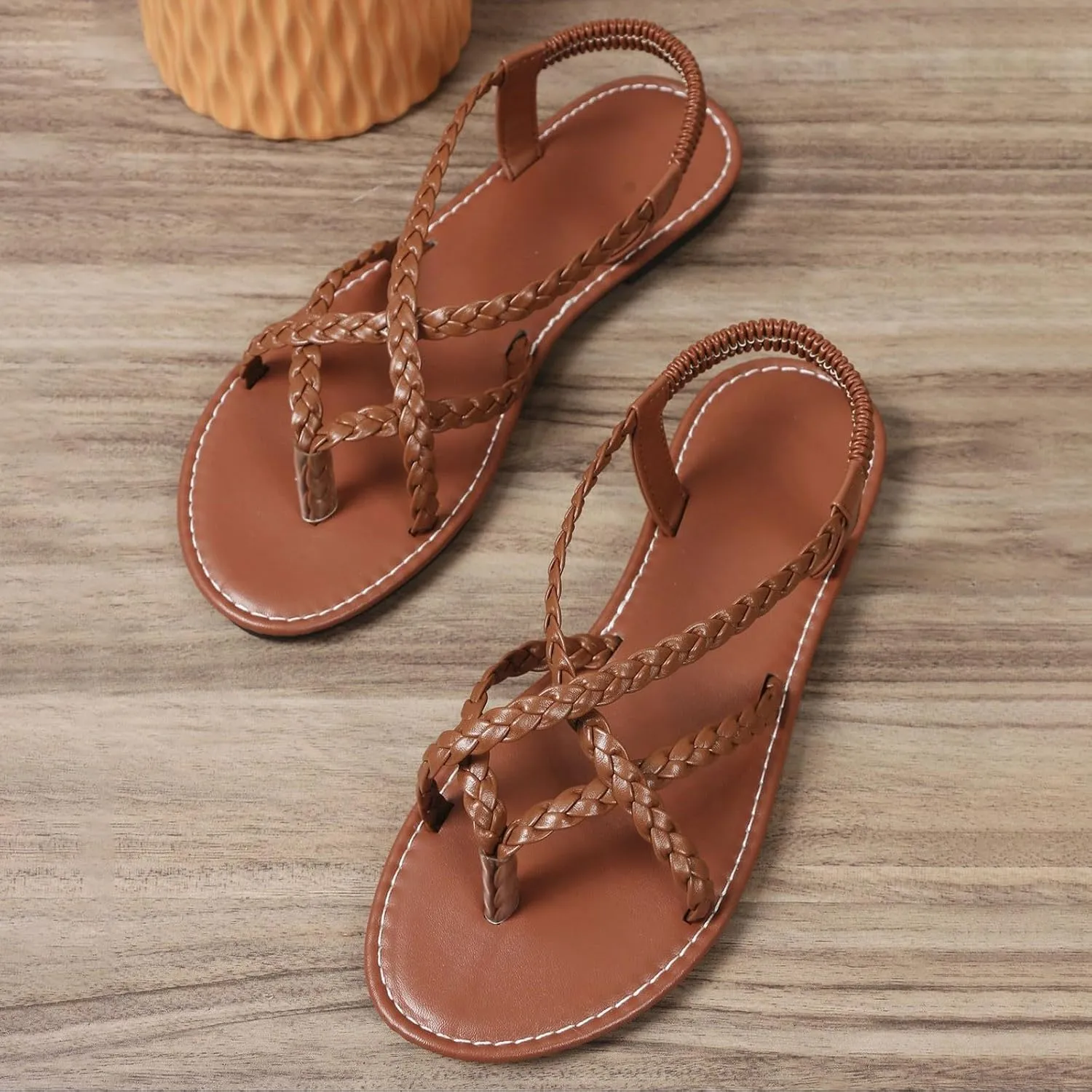 Adjustable Strap Flat Sandals for Women Comfortable Ankle Strap Outdoor Walking Shoes Non Slip Outdoor Sandals