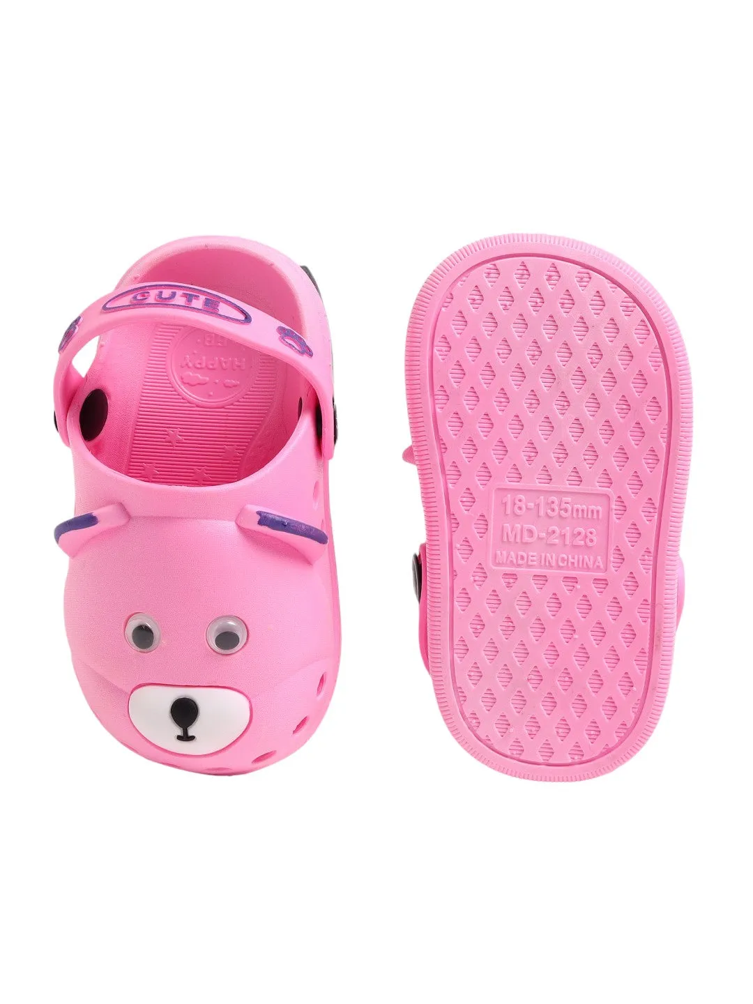 Adorable Pink Bear Kids' Clogs - Cute & Comfortable Footwear for Girls