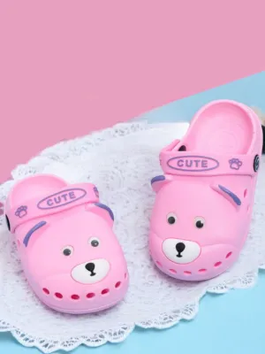 Adorable Pink Bear Kids' Clogs - Cute & Comfortable Footwear for Girls