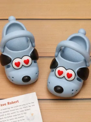 Adorable Puppy Love Girl's Clogs - Comfortable With Cartoon Themed, Blue