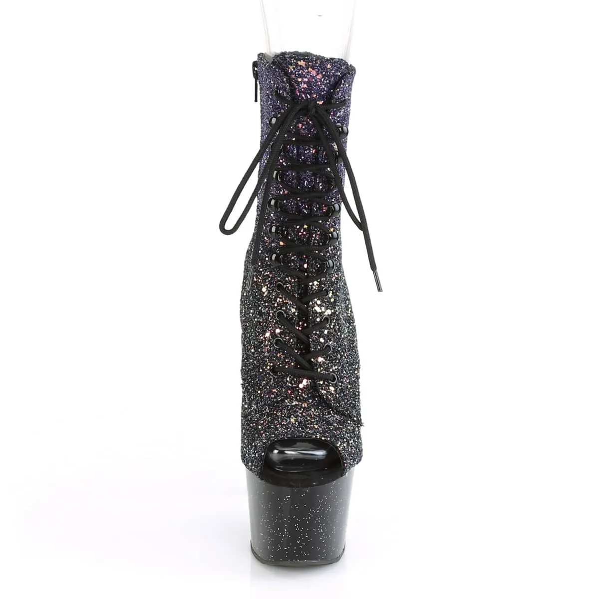 ADORE-1021OMBG Black & Purple Calf High Peep Toe Boots