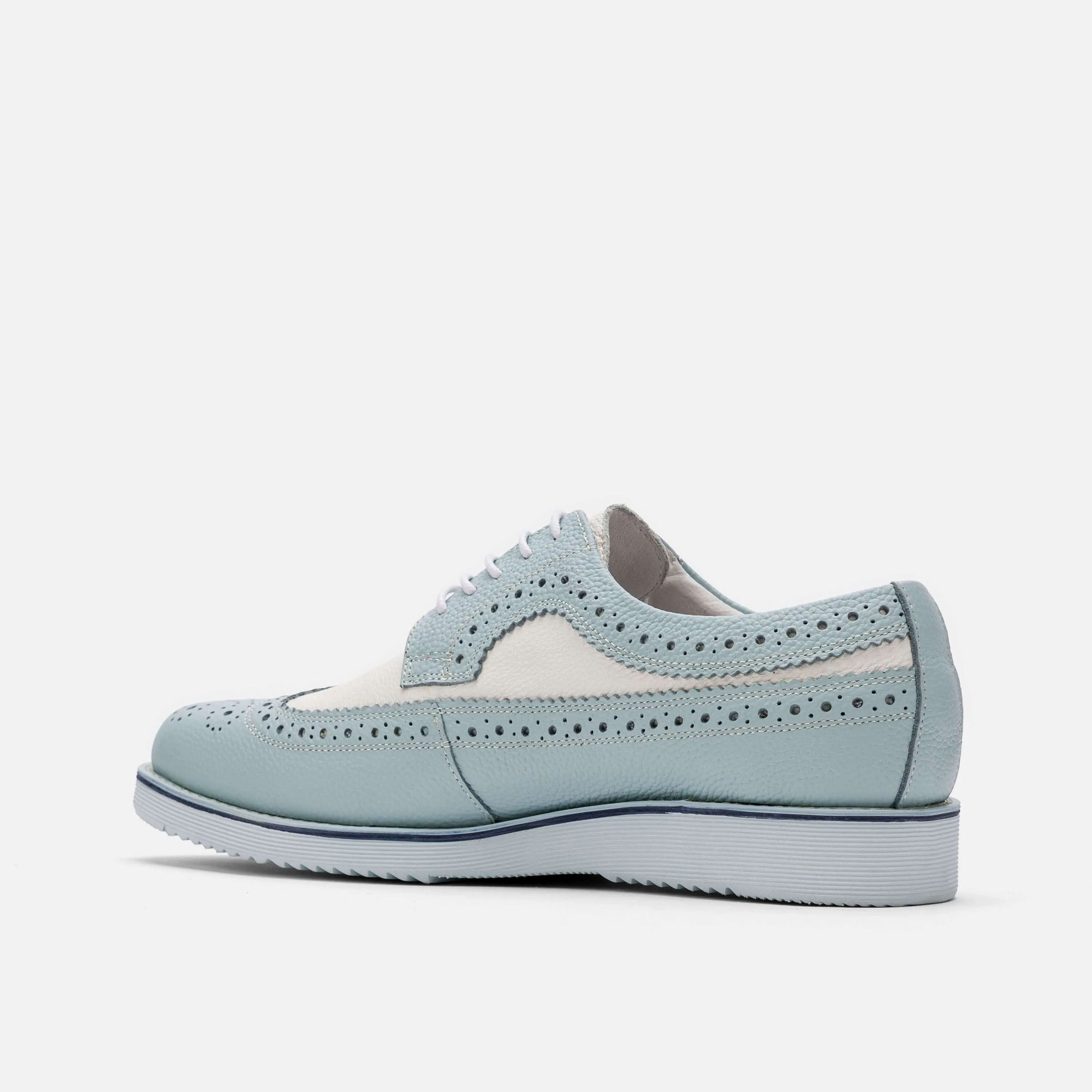 Alexander Light Blue/White Leather Longwing Sneakers