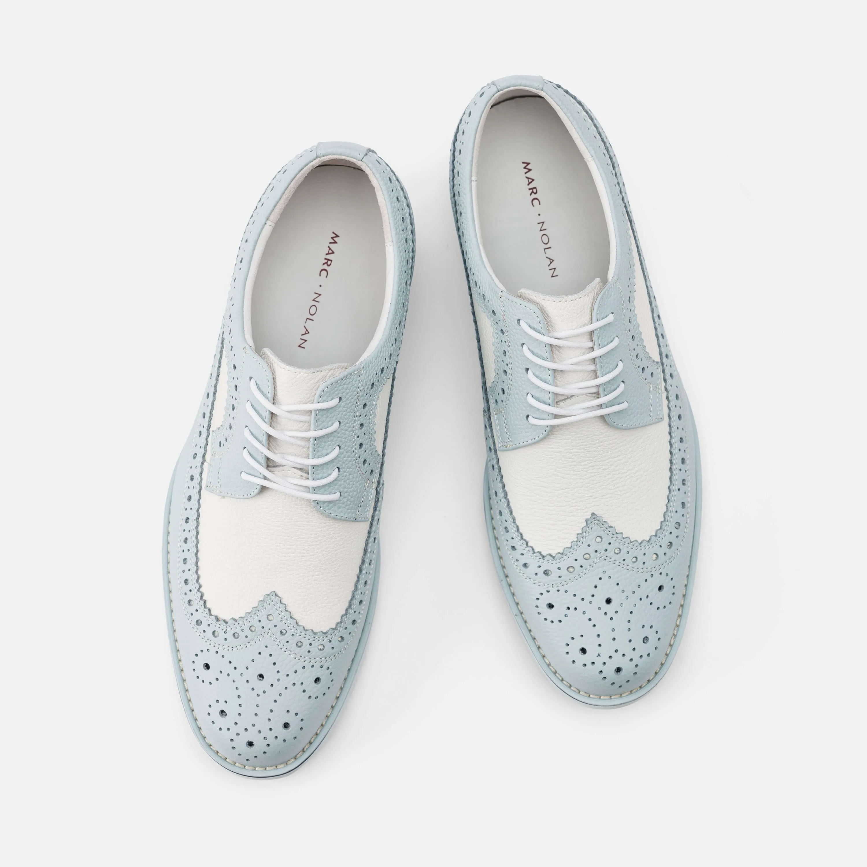 Alexander Light Blue/White Leather Longwing Sneakers