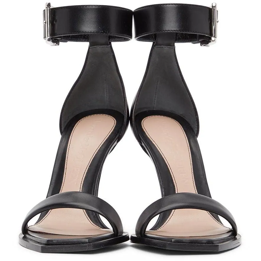 Alexander McQueen Black Double Strap Sandals
