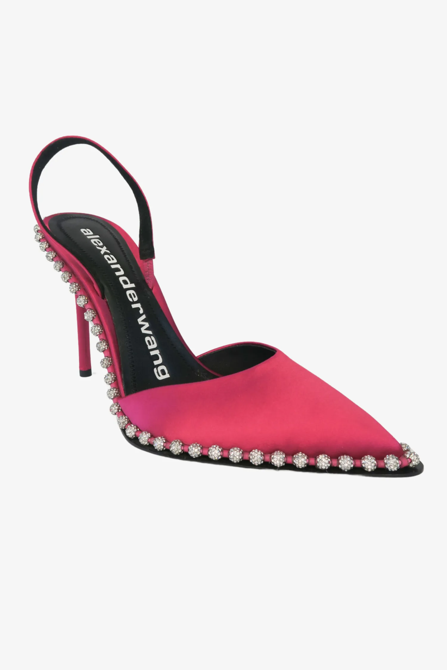 Alexander Wang Satin Crystal Embellishments Slingback Pumps sz 37