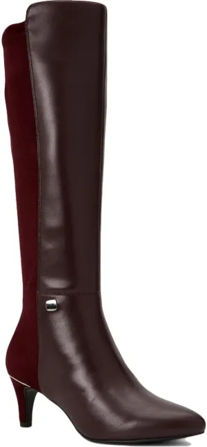 Alfani Womens Hakuu Faux Leather Wide Calf Knee-High Boots